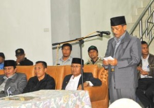 Kadishubkominfo Aceh Tengah, Mirda Alimi saat menyampaikan laporan.(Lintas Gayo | Kha A Zaghlul)