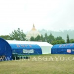 Posko Media Center Gempa Gayo tampak tertutup tidak ada aktifitas ( Foto direkam 12/8) Zan.KG