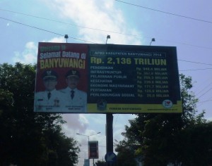 Billboard APBD Banyuwangi (Foto : Win Wan Nur)