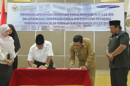 BPK RI Aceh Serahkan LHP Kerja