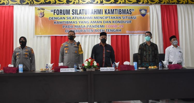 Bupati Aceh Tengah, Drs. Shabela Abubakar didaulat sebagai Narasumber pada Acara Forum Silaturrahmi Kamtibmas (FSK) yang diinisiasi Polres Aceh Tengah, bertempat di Gedung Bale Pendari Takengon, Kamis (26/11/2020).