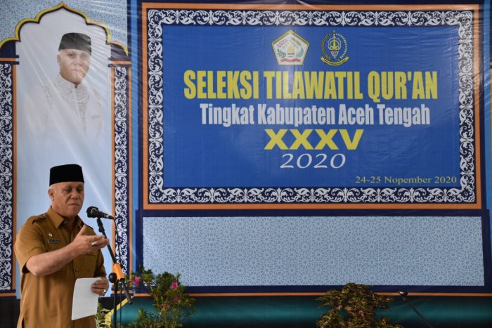 Seleksi Tilawatil Qur’an (STQ) XXXV Tingkat Kabupaten Aceh Tengah Tahun 2020 dibuka secara resmi oleh Bupati Aceh Tengah, Drs. Shabela Abubakar. Pembukaan kegiatan tersebut berlangsung di MAN 2 Takengon, Selasa (24/11/2020).